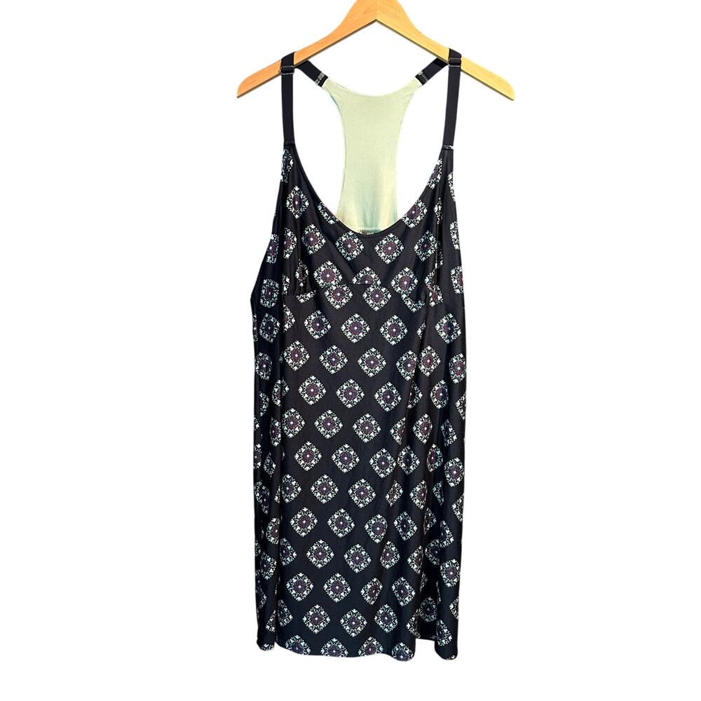 Secret Treasures Size 3X Racerback sleeveless nightgown Navy blue print comfy